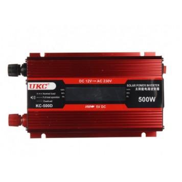 Инвертор преобразователь UKC KC-500D AC/DC с 12 на 220 вольт + LCD 500W-3