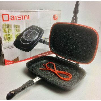 Двухсторонняя сковорода-гриль Daisini BN-555 с мраморным покрытием диаметр 36 см-1