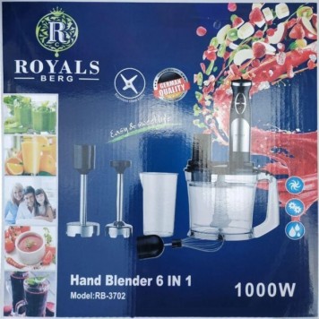 Блендер погружний багатофункціональний ROYALS BERG 6 в 1 RB-3702 1000W-3