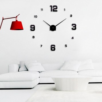 Большие настенные часы 3D кварцевые самоклеющиеся 60-120см DIY Clock NEW-3