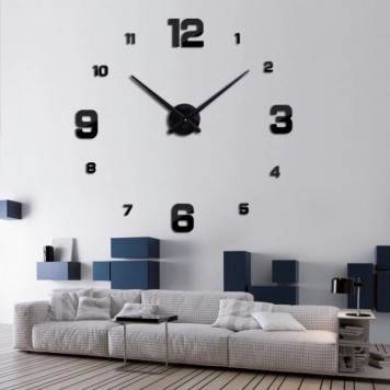 Большие настенные часы 3D кварцевые самоклеющиеся 60-120см DIY Clock NEW-0
