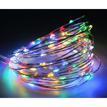 Гирлянда медная проволока RD-7106 100LED  10 метров RGB-0
