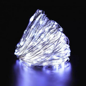 Гирлянда 20м Капля росы на медной проволоке 200 Led W-4 Белая-2