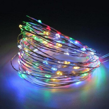 Гирлянда Капля росы на медной проволоке 100 Led Мультицвет 10 метров-0
