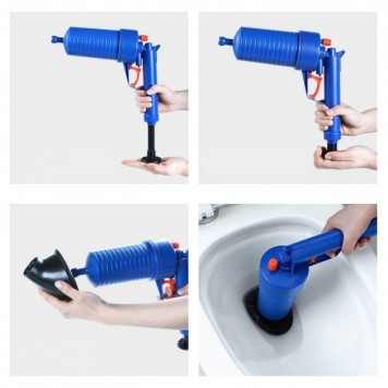 Пневматический вантуз, очиститель канализации высокого давления Toilet dredge GUN BLUE-2