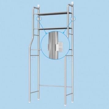 Стеллаж полка для хранения над стиральной машиной регулируемый по высоте LAUNDRY RACK TW-106-3