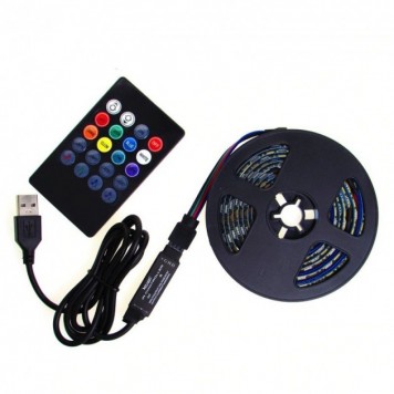 Светодиодная лента RGB Music 5V 5050 5м с пультом и контролером USB с функцией распознавания музыки-1