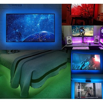 Светодиодная лента RGB Music 5V 5050 5м с пультом и контролером USB с функцией распознавания музыки-3