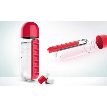 Бутылка для воды с органайзером для таблеток Pill&Vitamin EL-567-3