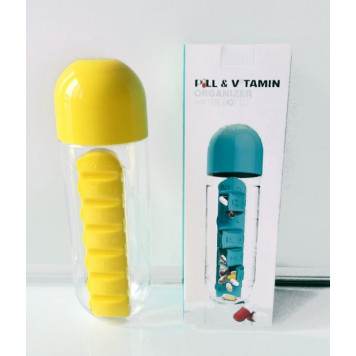 Бутылка для воды с органайзером для таблеток Pill&Vitamin EL-567-1