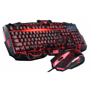 Игровая проводная мышь и клавиатура с LED подсветкой XBlaster V100-3