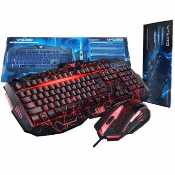 Игровая проводная мышь и клавиатура с LED подсветкой XBlaster V100-0