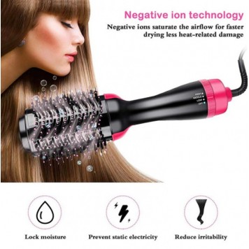 Фен гребінець щітка для укладки волосся стайлер 3 в 1 One Step Hair Dryer and Styler-1