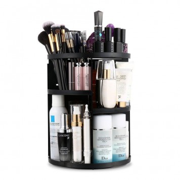 Органайзер для косметики 360 ° Rotation Cosmetic Organizer чорний-0