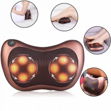Инфракрасный роликовий массажер для шеи и спины MASSAGE PILLOW QY-8028-3