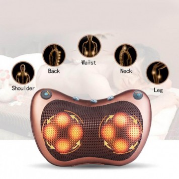 Инфракрасный роликовий массажер для шеи и спины MASSAGE PILLOW QY-8028-2