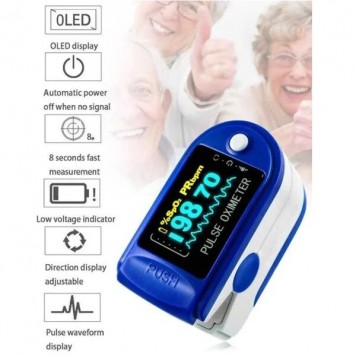 Пульсоксиметр Pulse oximeter, пульсометр вимірювач пульсу кисню в крові на палець-3