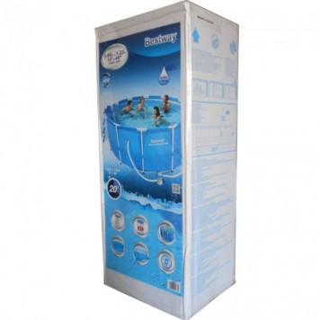 Бассейн каркасный семейный круглый Bestway 56088 366*122см с насосом тентом лестницей и подстилкой-1