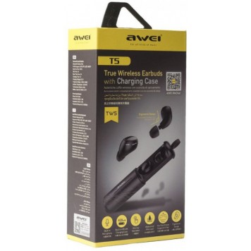 Беспроводные bluetooth наушники Awei T5 с кейсом-1