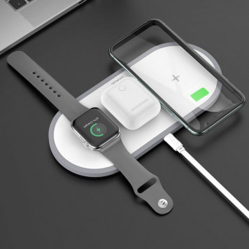 Беспроводная зарядка HOCO CW24 3 в 1 Handsome док-станция-2